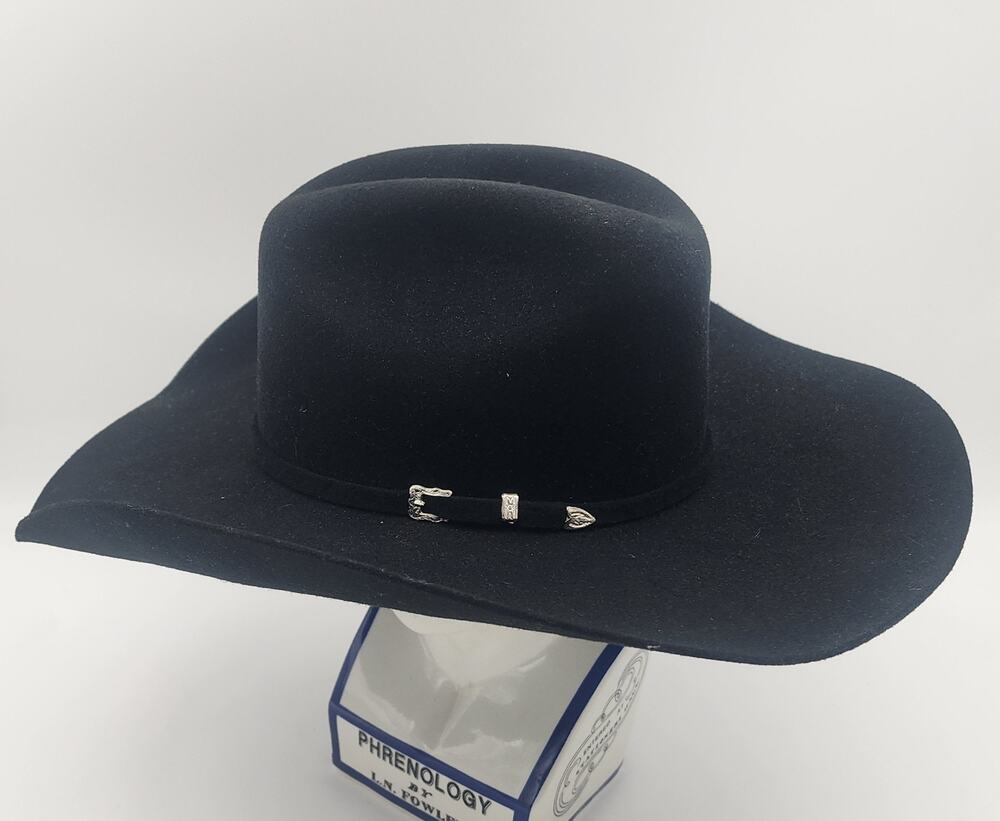 Justin XX Wool Authentic Western Cowboy 100% Wool Black Hat size 56/7 Milano